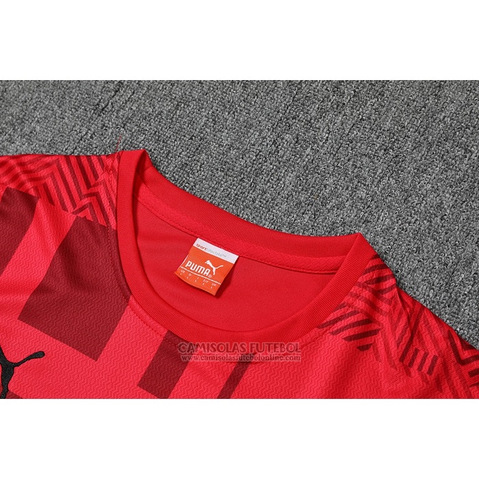 Fato de Treino AC Milao Manga Curta 2022-2023 Vermelho - Calcas Curta